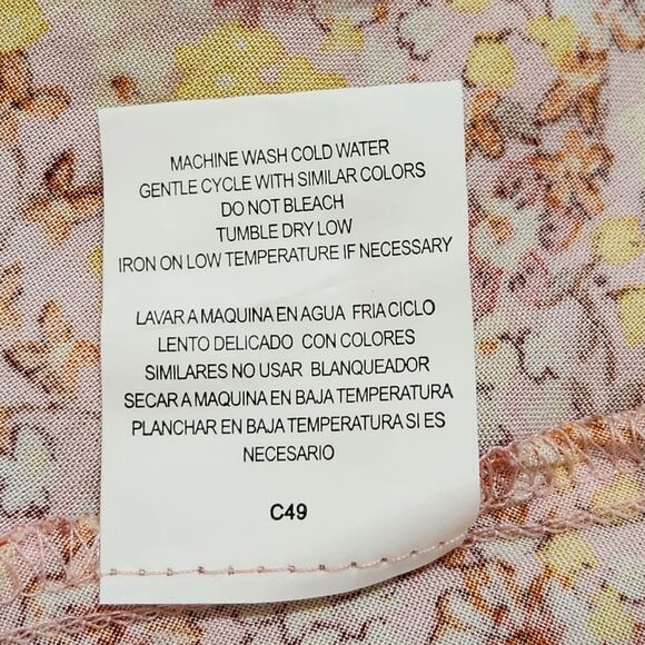 As U Wish Hi Low Cold Shoulder Tank Dress Ruffle Top Yellow Floral Large NWT - Picture 10 of 14